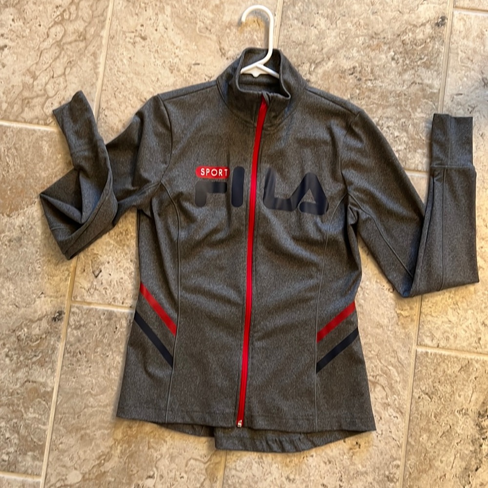 Like new Fila sport jacket with red zipper size small